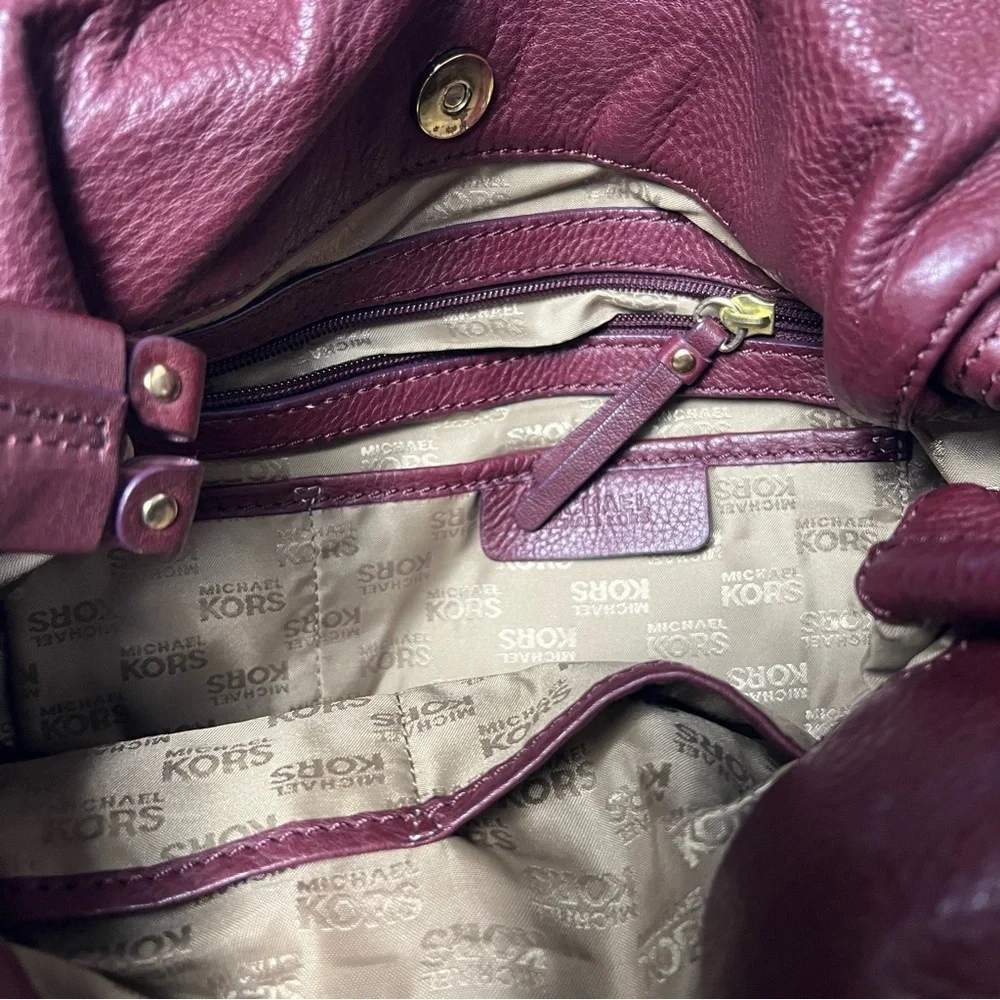 Michael Kors Merlot Pebbled Leather Shoulder Bag